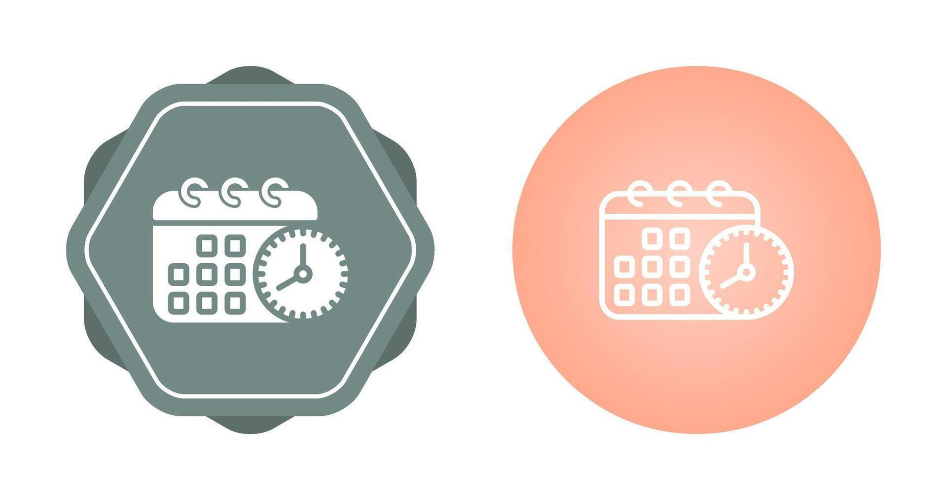 Calendar with clock Vector Icon