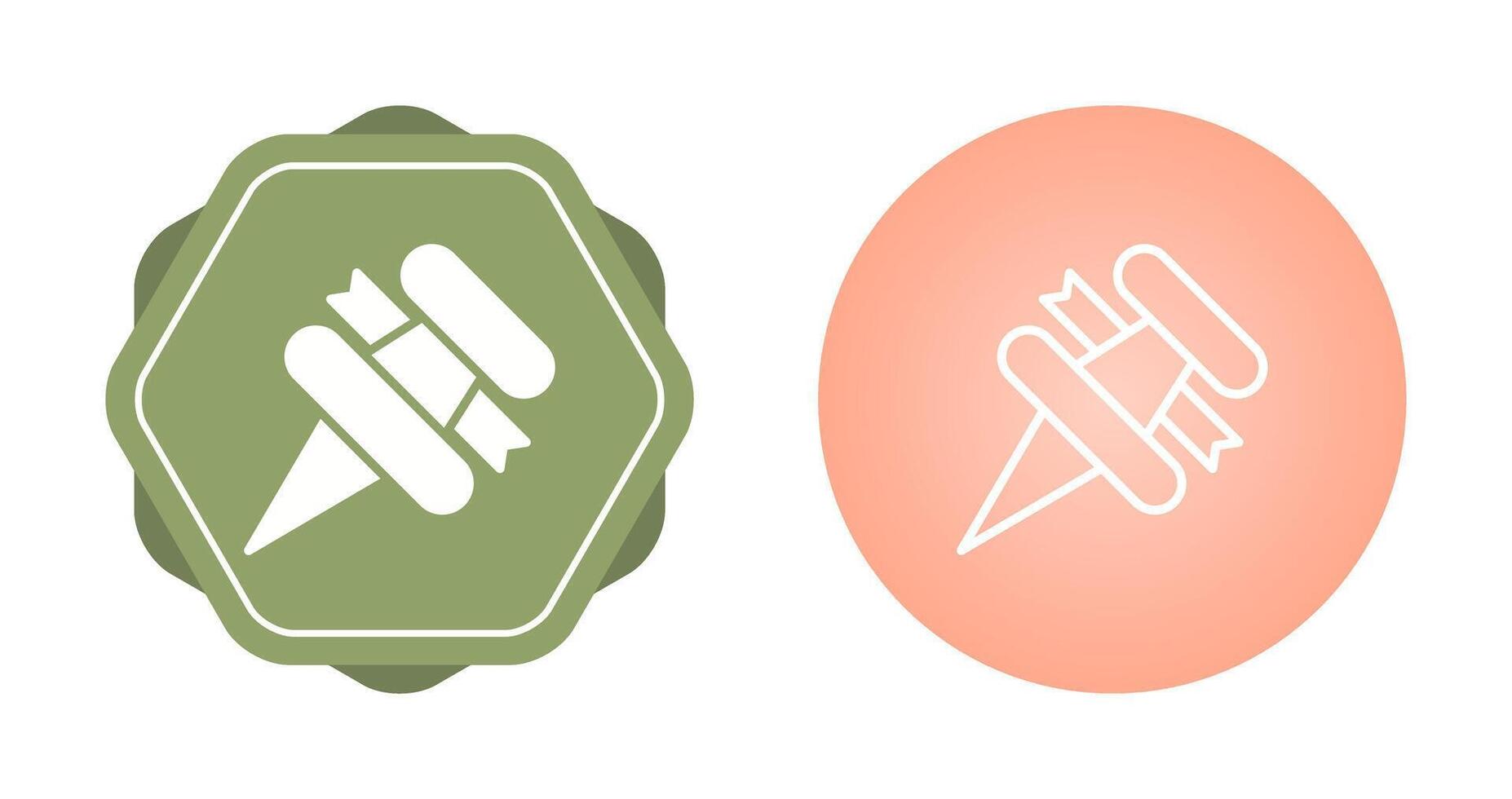 Thumbtack with ribbon Vector Icon