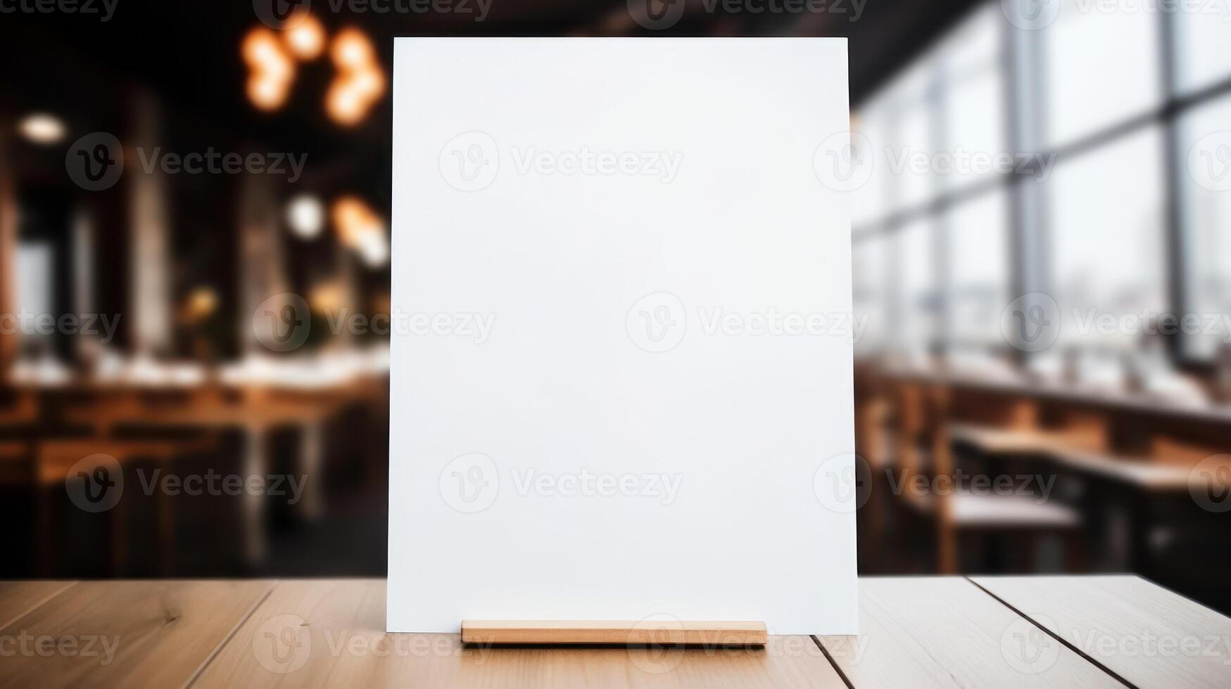 AI generated Blank Canvas Presentation - Cafe Background photo