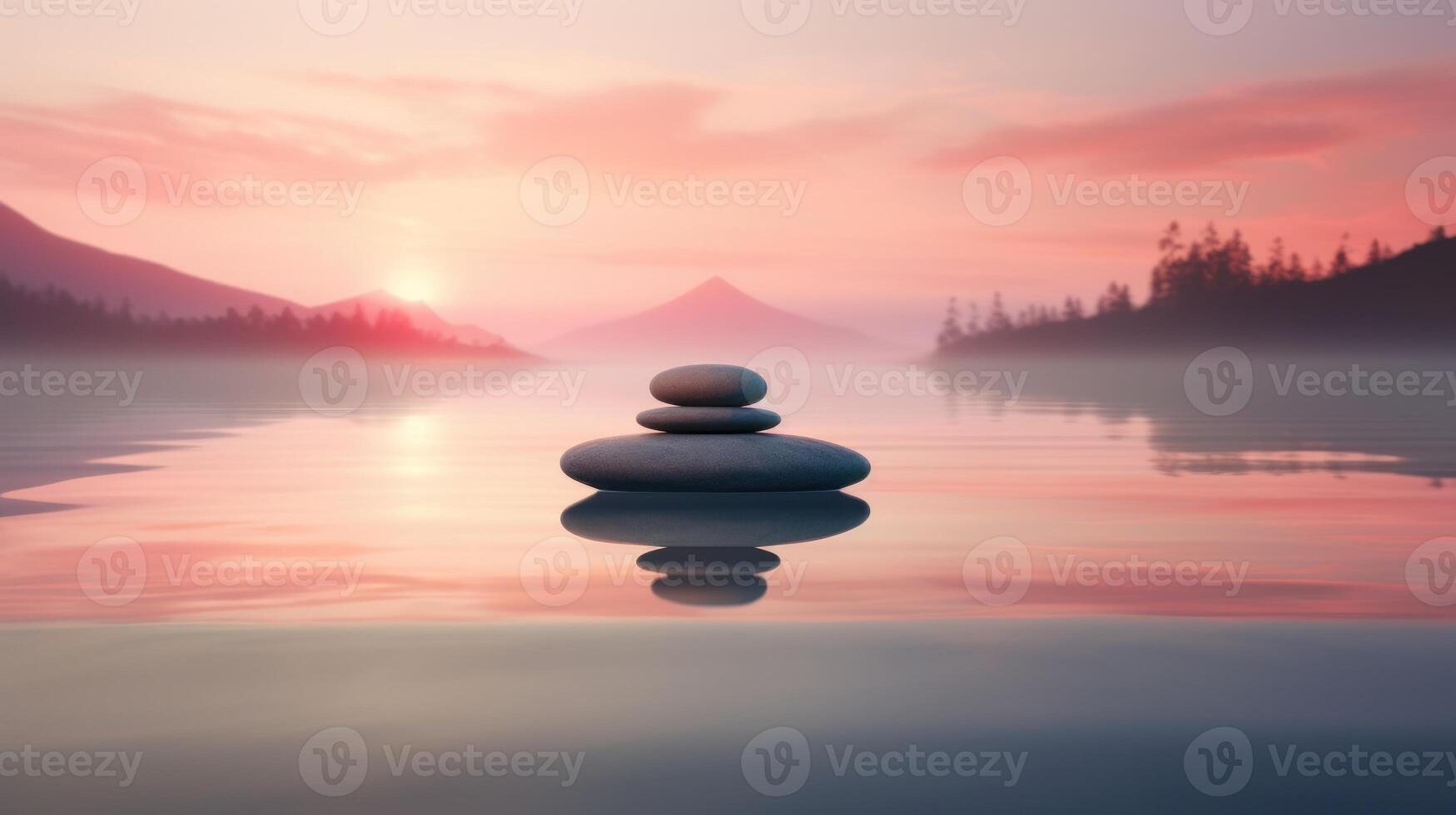 AI generated Tranquil Zen Garden at Dawn photo