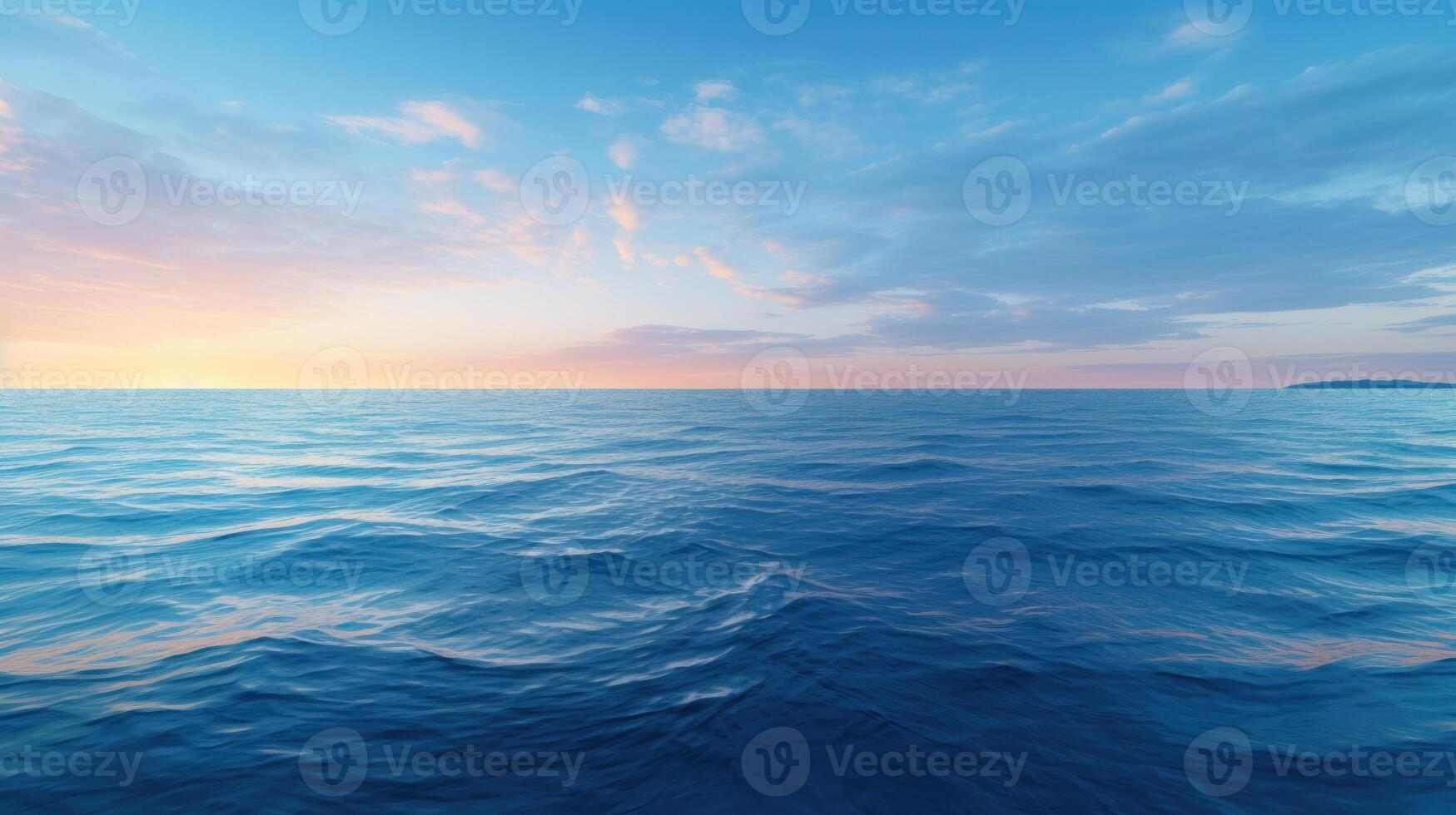 ai generado tranquilo marina - sereno Oceano a oscuridad foto