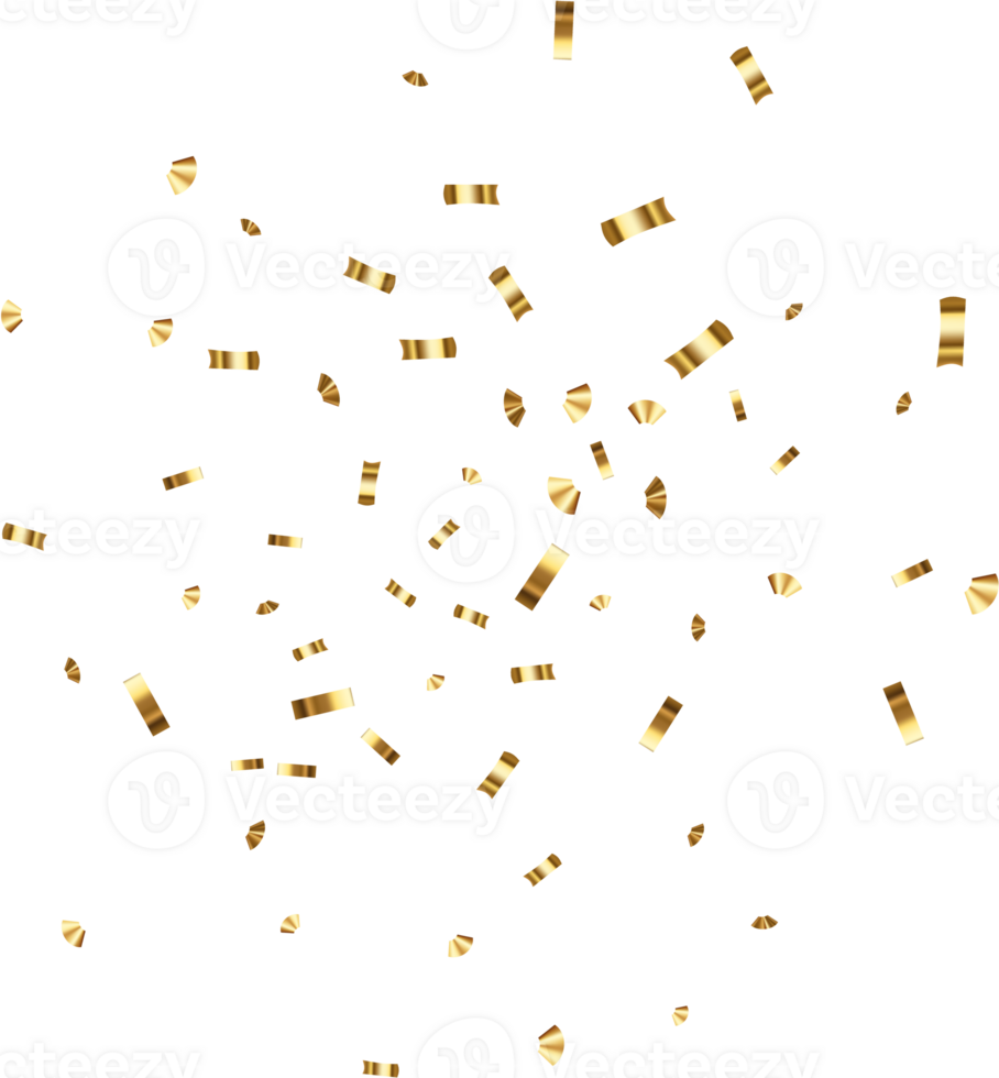 Falling shiny golden confetti png
