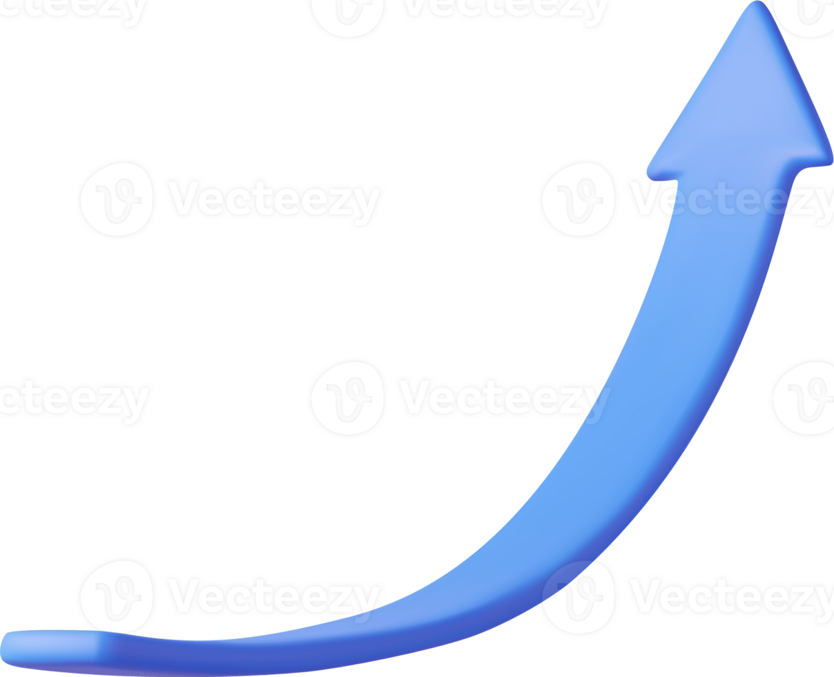 3d Growing blue Arrow up. png