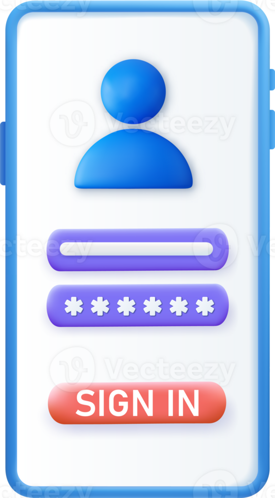 Account login and password form on smartphone app. png