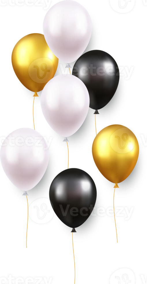 white gold black balloons png