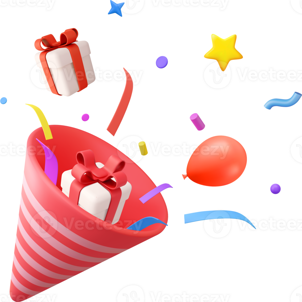 3D Party popper png