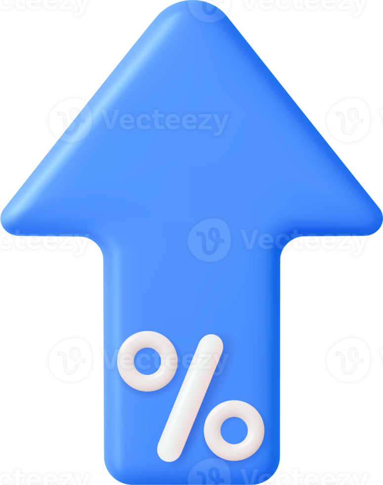 3d arrow with percentage symbol png