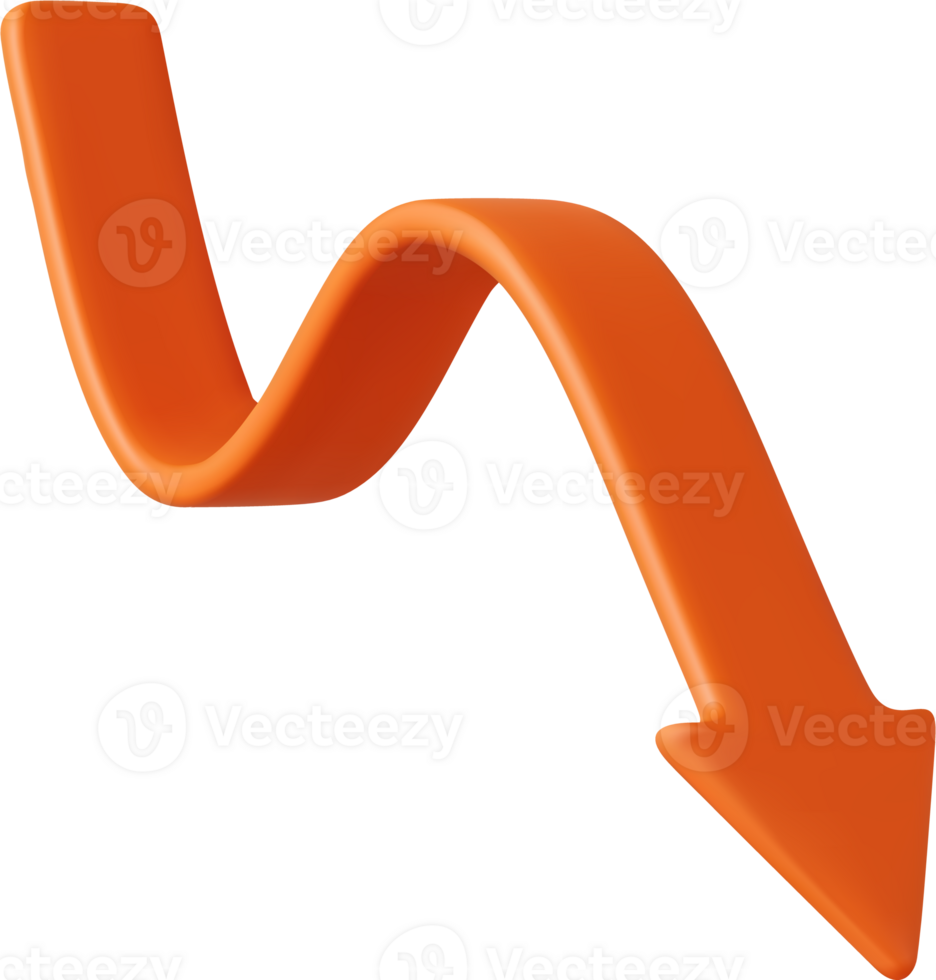 3d arrow going down stock icon png