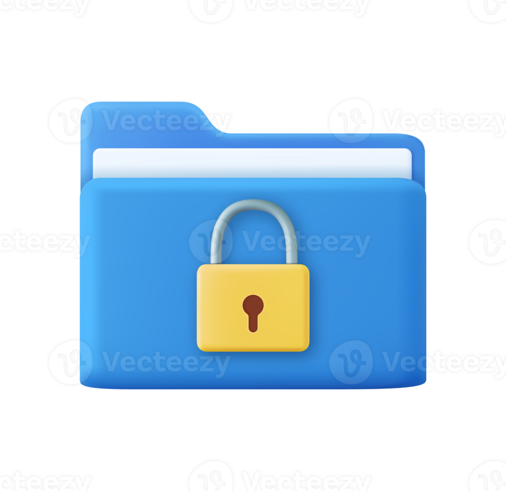 3D Folder with Lock. png