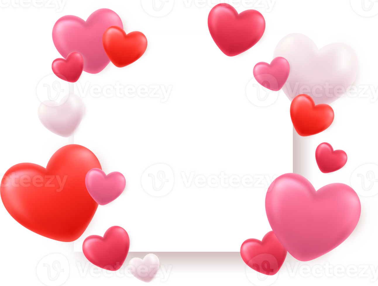3d Valentines banner template. png