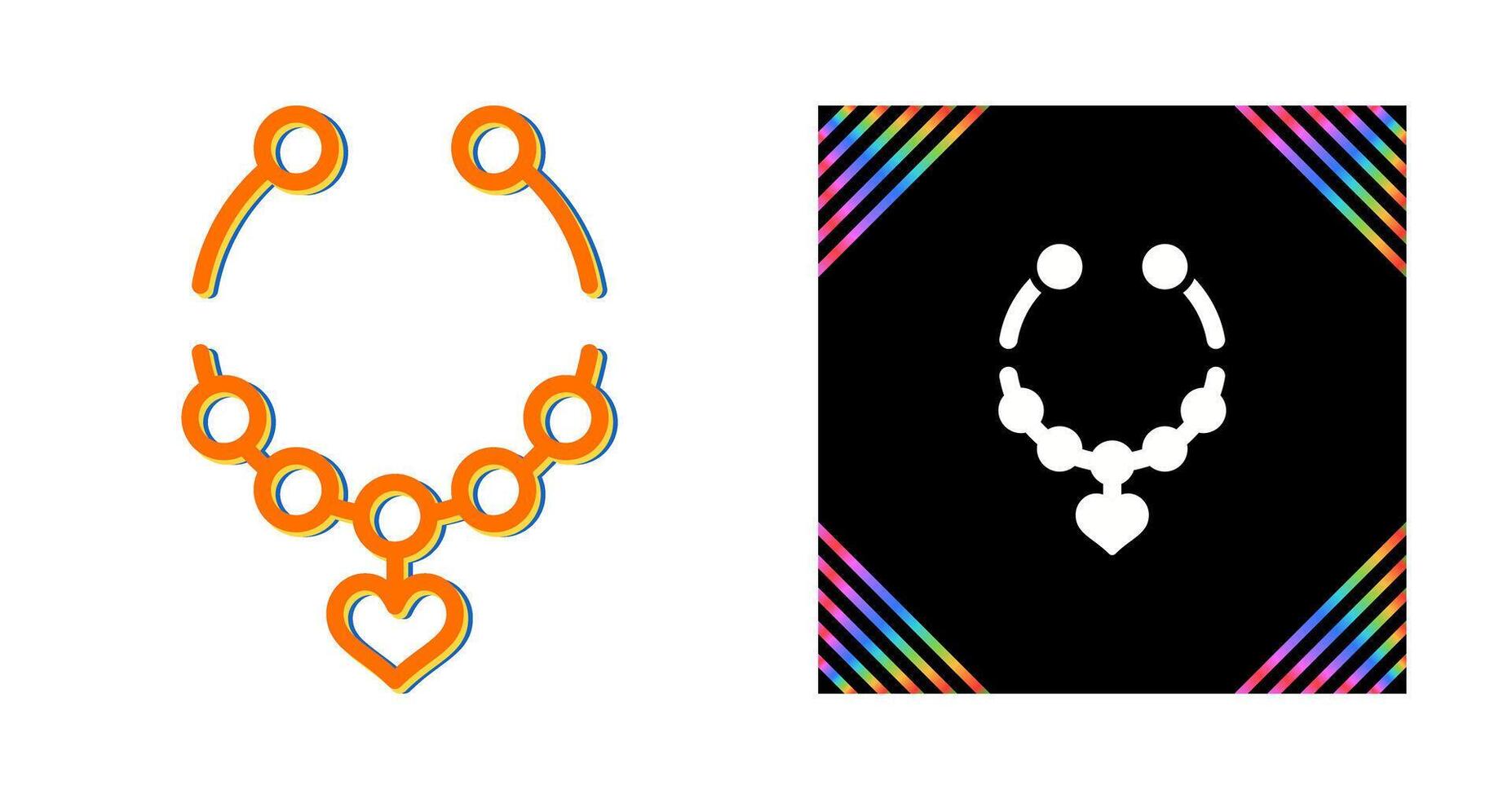 Heart Shaped Necklace Vector Icon