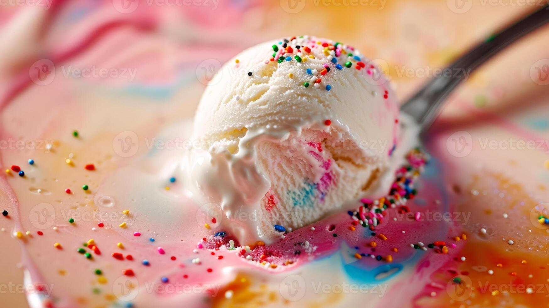 AI generated A scoop of ice cream with sprinkles photo