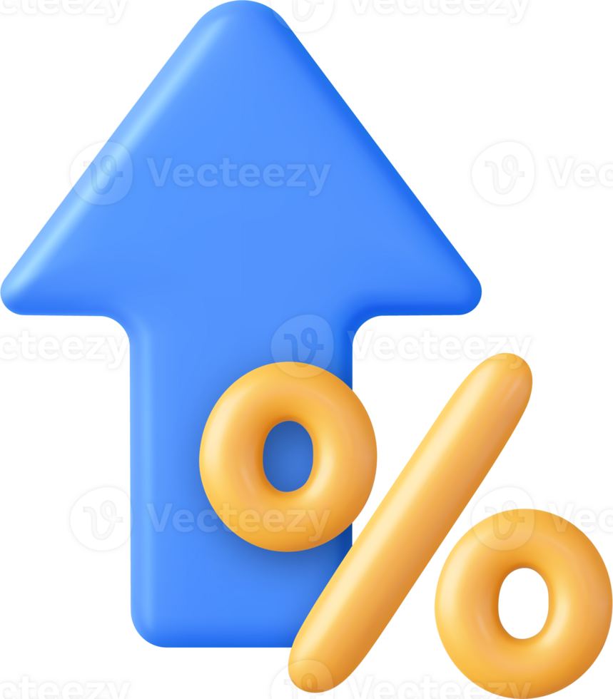 3d arrow with percentage symbol png