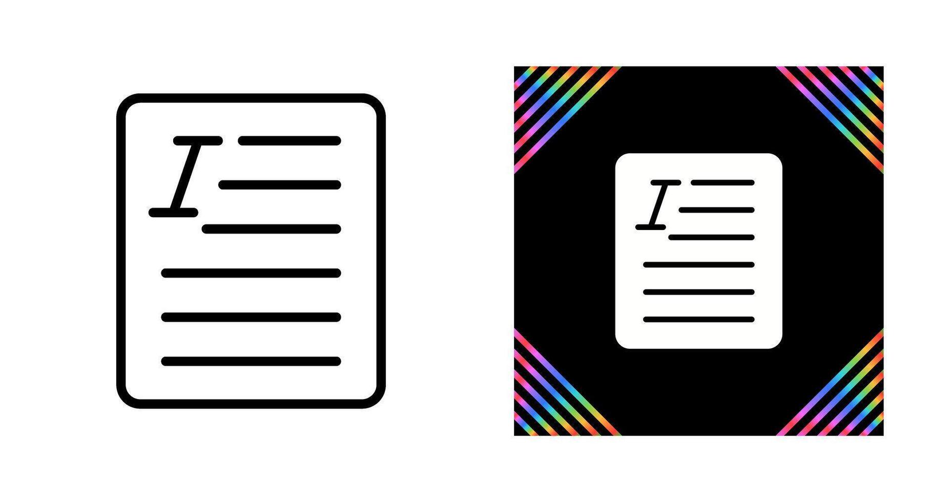 Document Italic Vector Icon