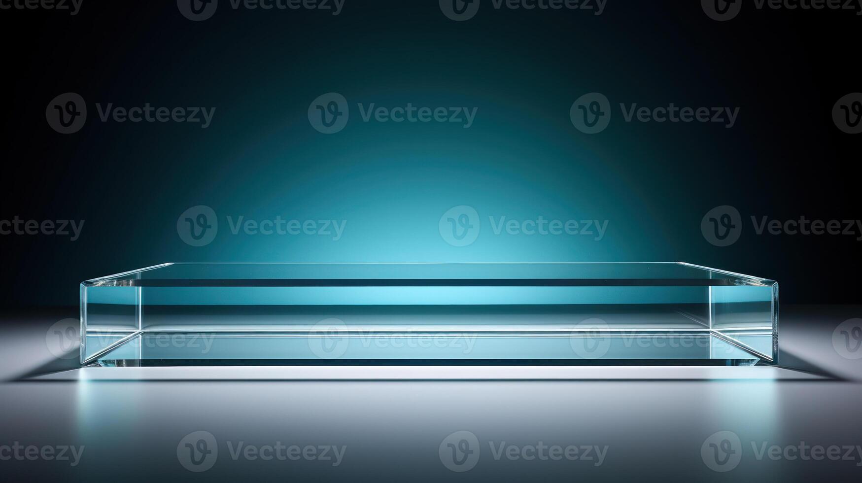 AI generated Minimalist Modern Glass Podium on Gradient Background photo