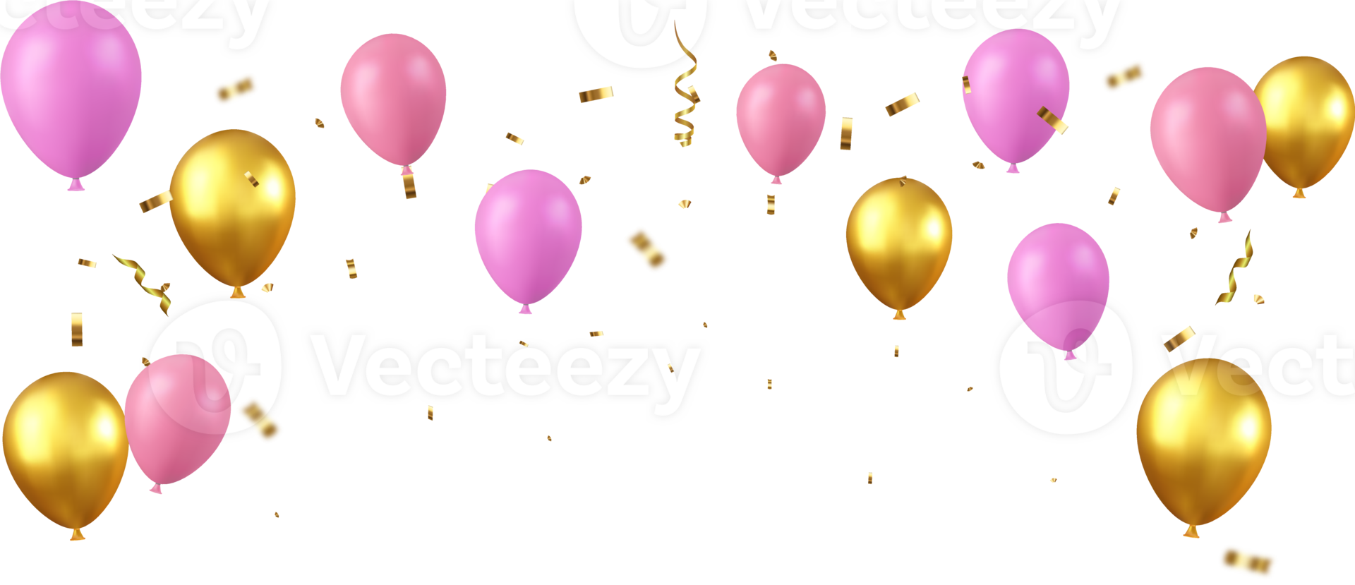 pink gold balloons png