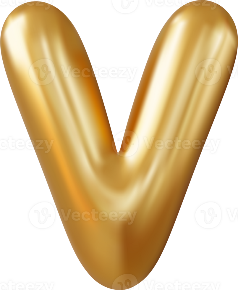 3d letter V uppercase png