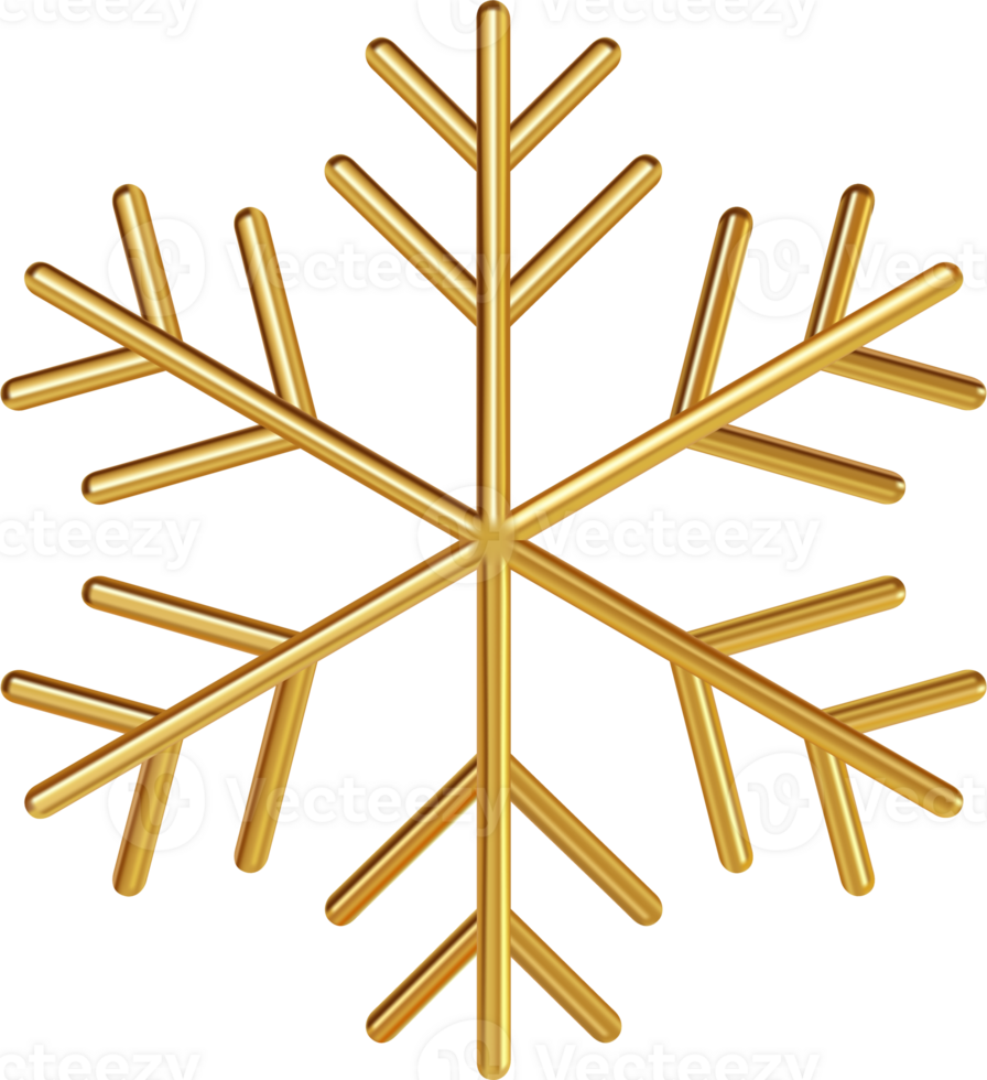 Golden snowflake icon png