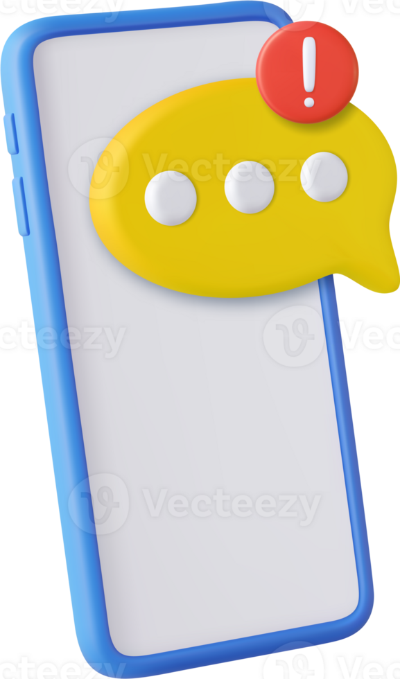 3D speech bubbles on mobile phone png