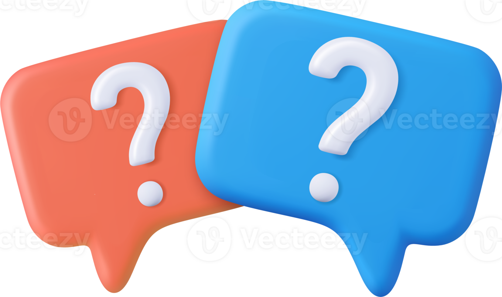 3d Speech bubble with question mark. png
