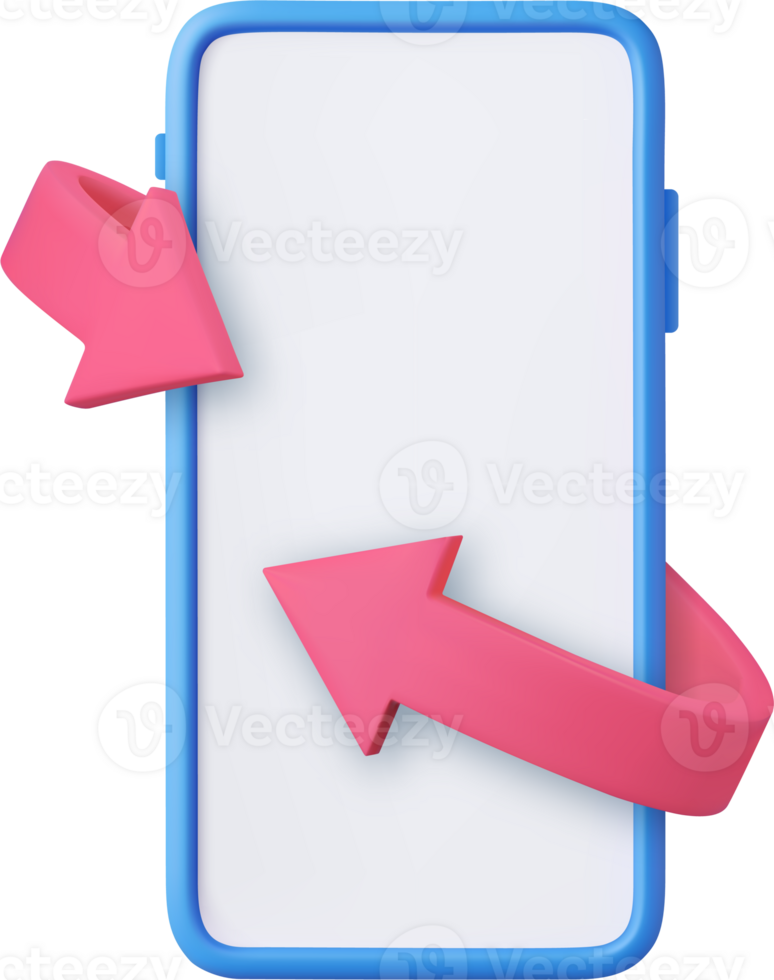 3d smartphone with blank screen png