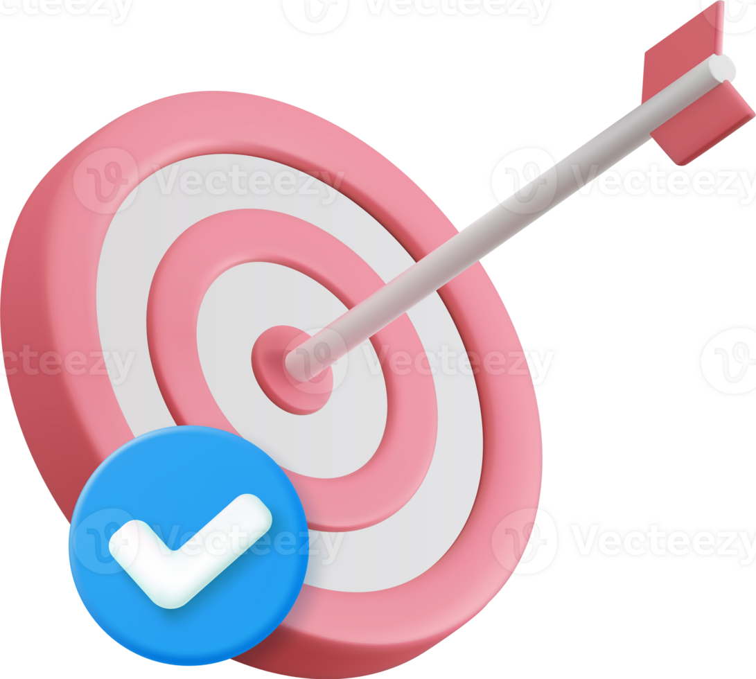 3d Arrow hit the center of target png