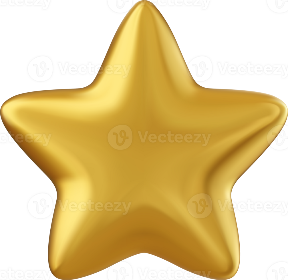 3d Gold star icon png