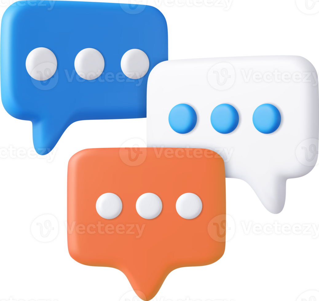 3d Blank white speech bubble pin png