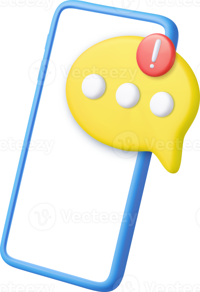 3D speech bubbles on mobile phone png