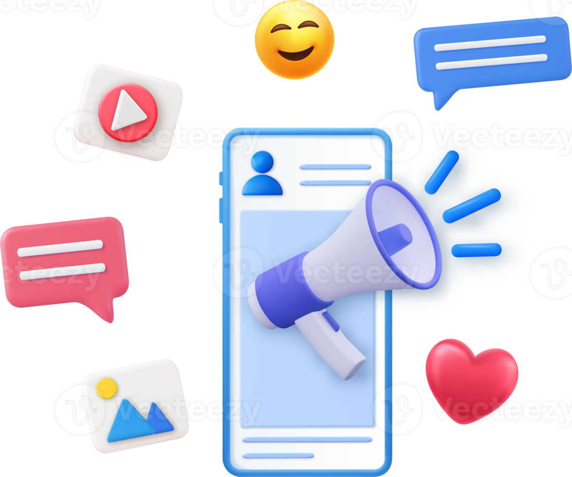3d megaphone speaker or loudspeaker bullhorn png