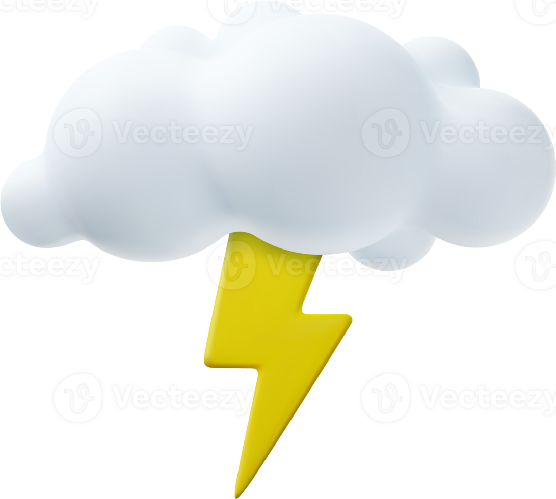 Weather icon Lightning 3d png