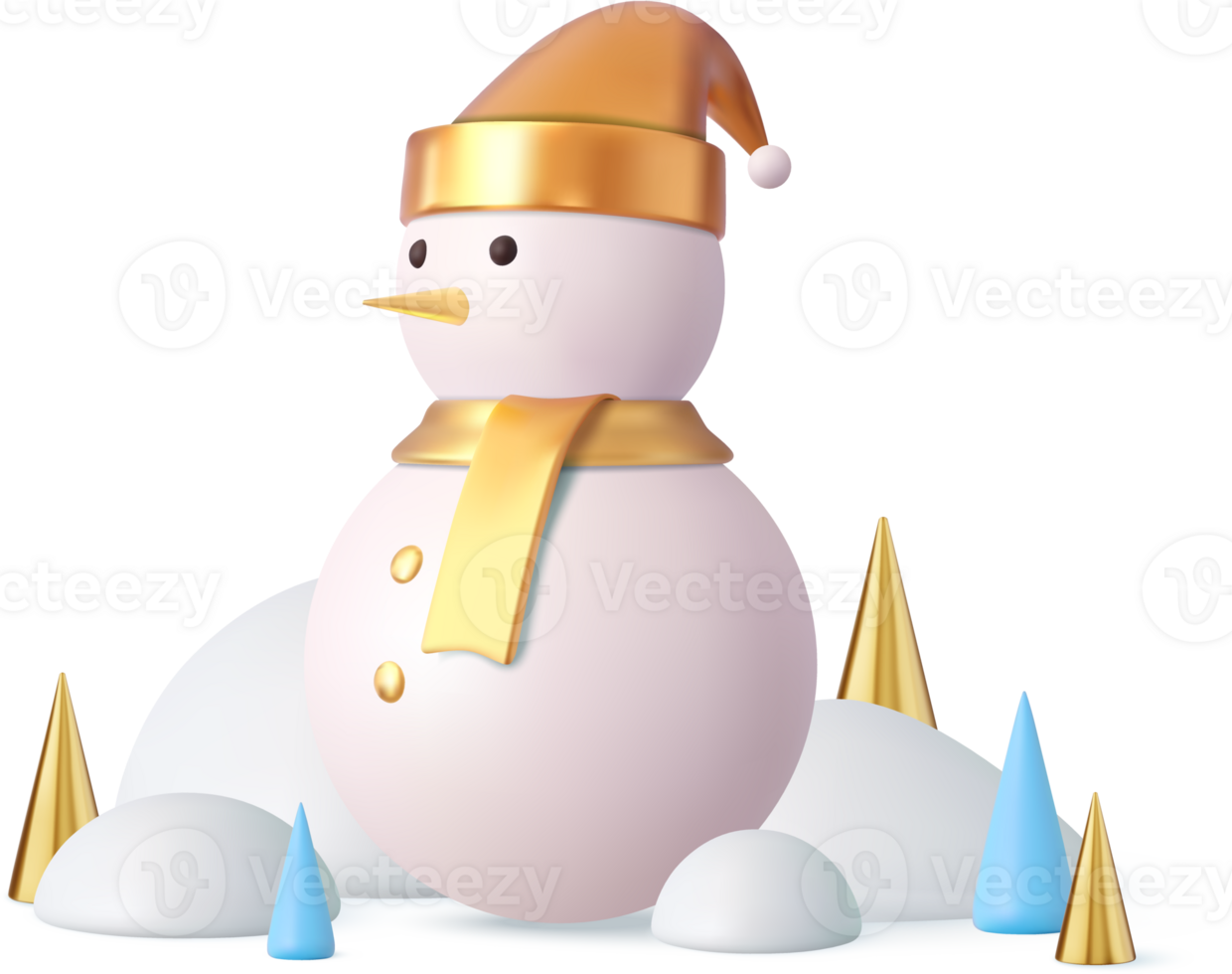 3d Merry Christmas snowman png