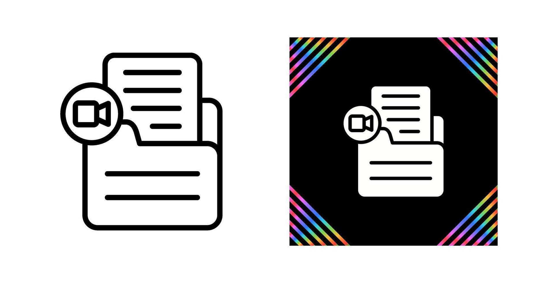 Document Insert Video Vector Icon