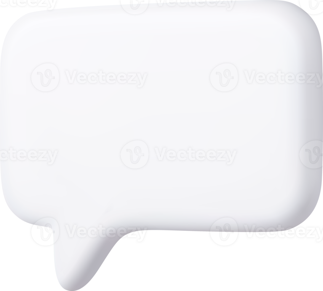 3d Blank speech bubble pin png