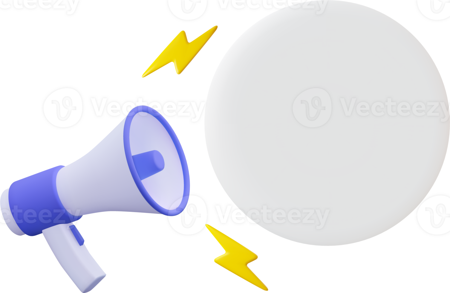 3d megaphone, loudspeaker with speech bubble png