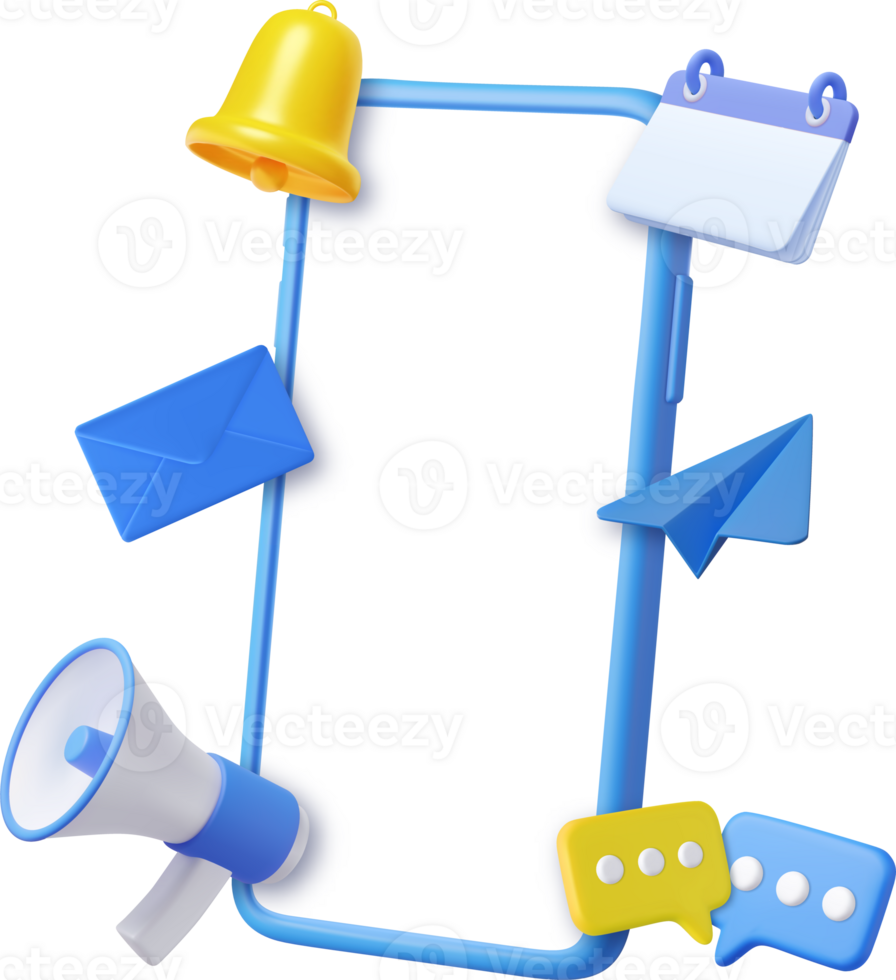 3d Phone with business management app. png