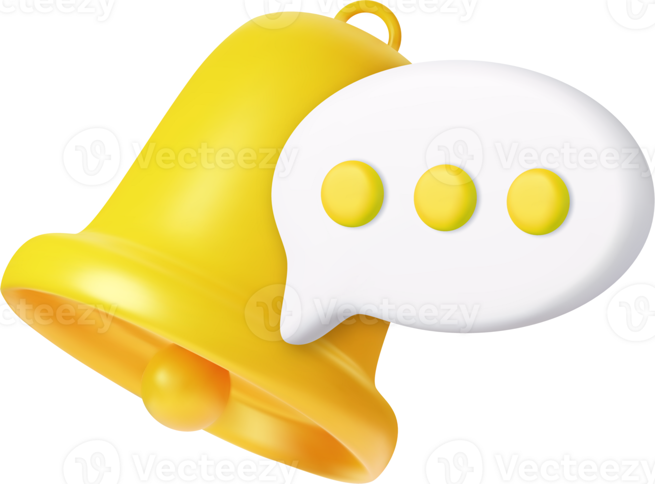 3D Bell notification with speech bubble. png