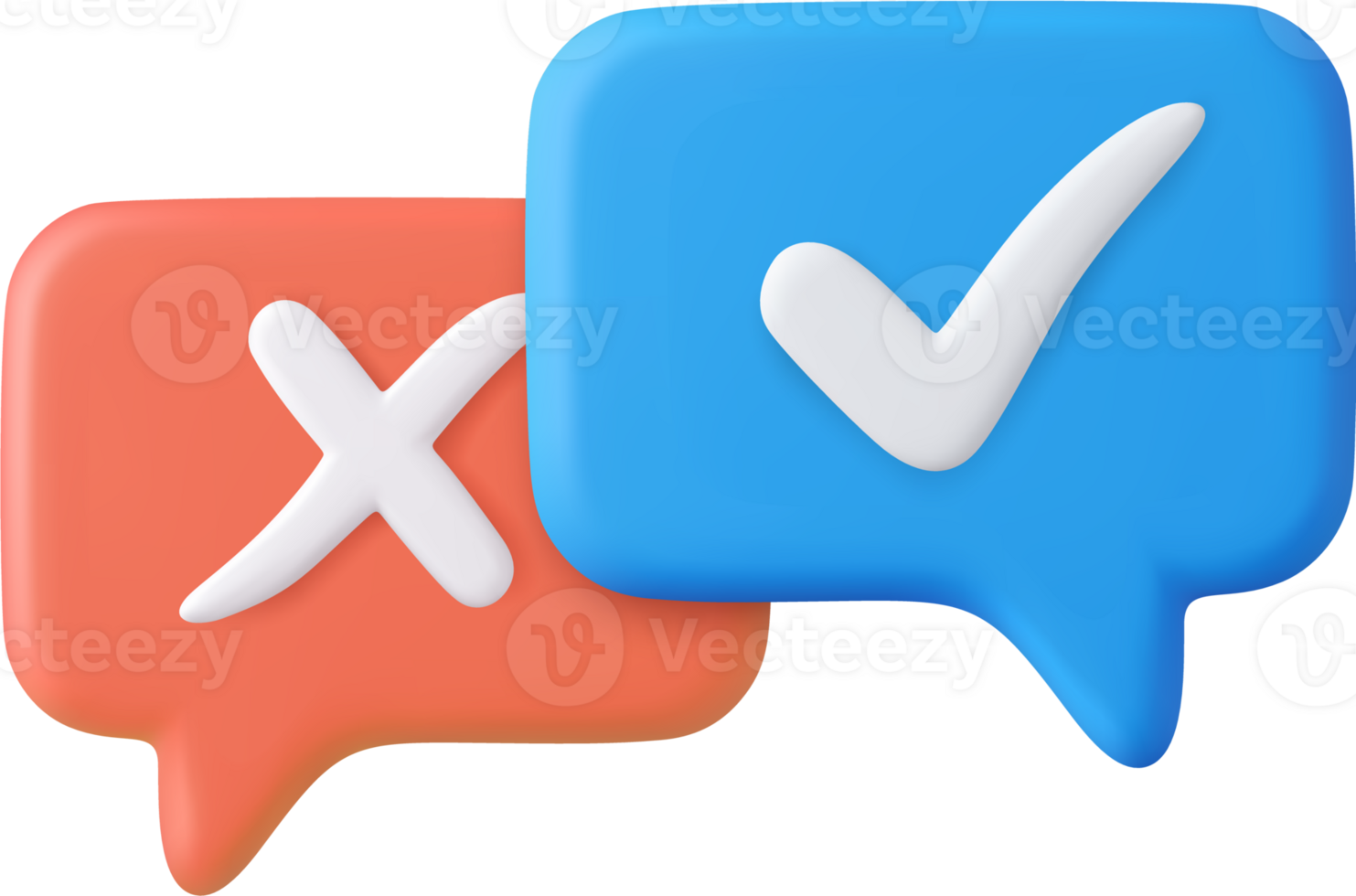 3d Speech Bubble Icons with Check Mark png
