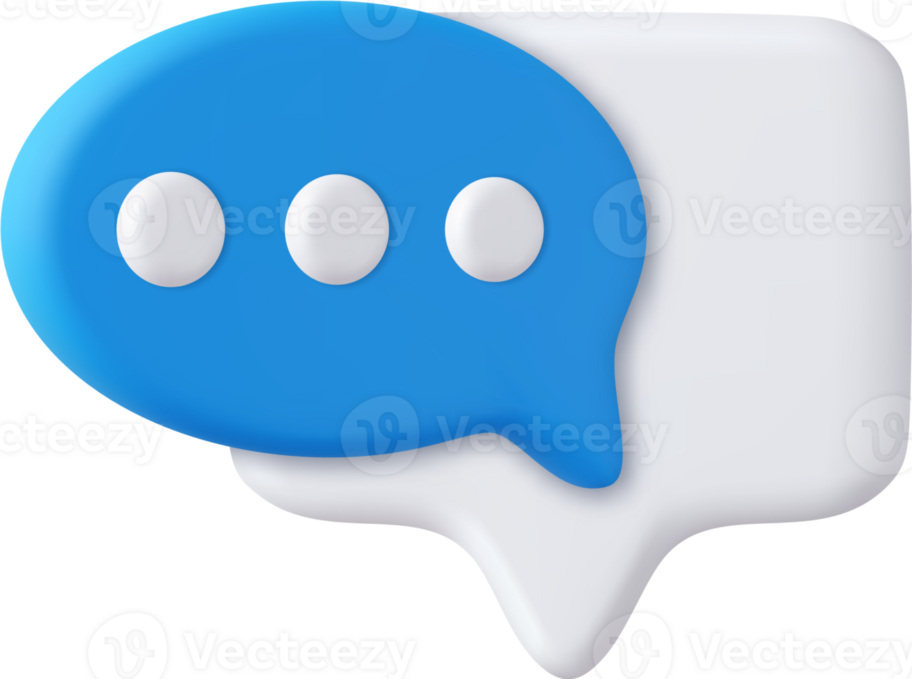 3d Blank white speech bubble pin png