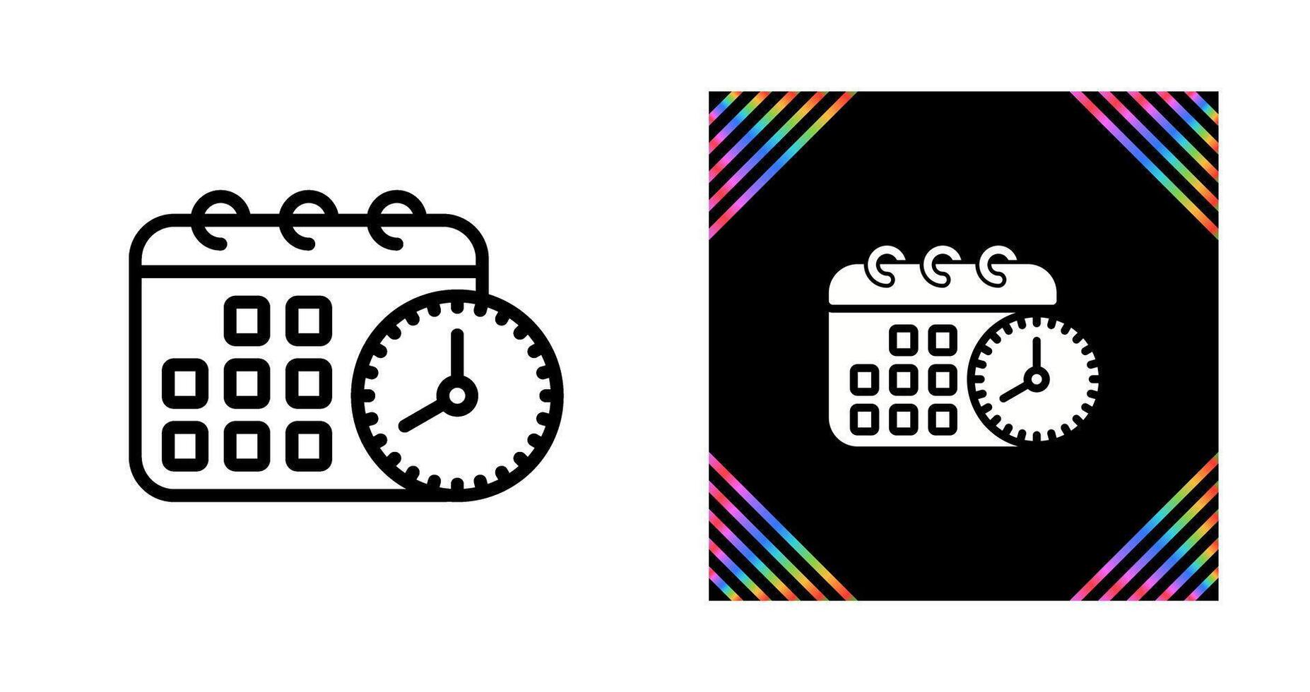 Calendar with clock Vector Icon