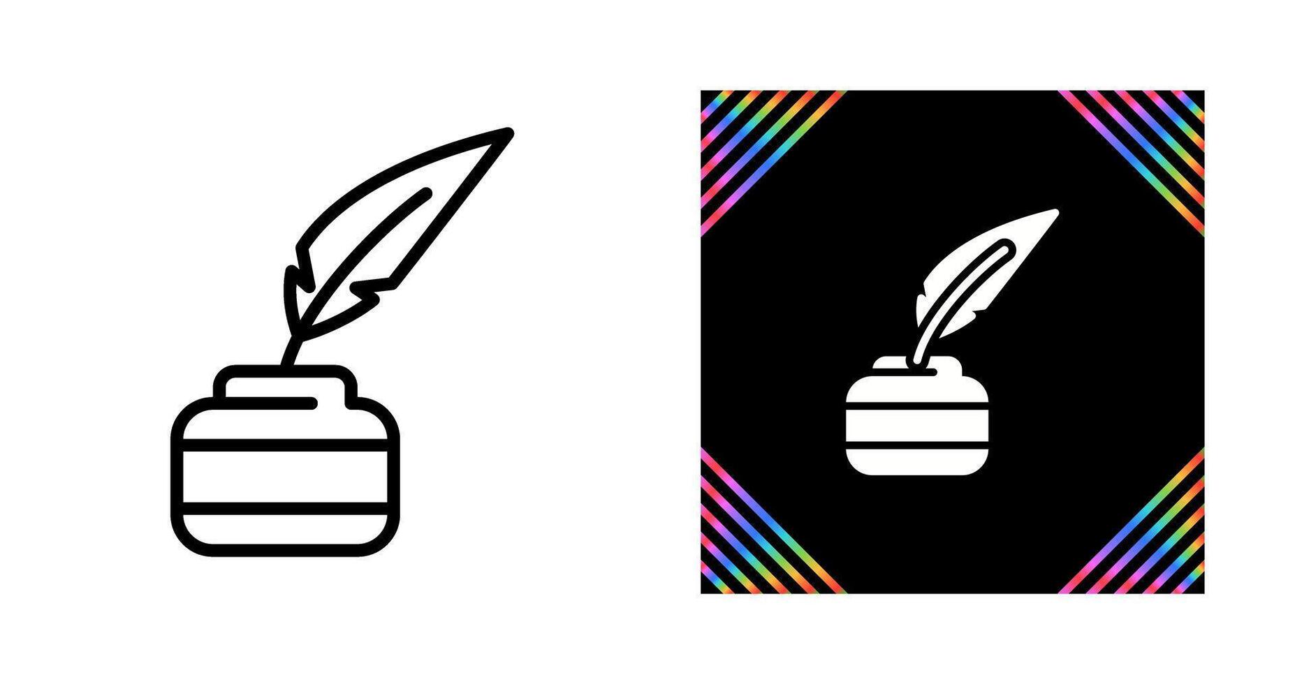 Quill pen with inkwell Vector Icon