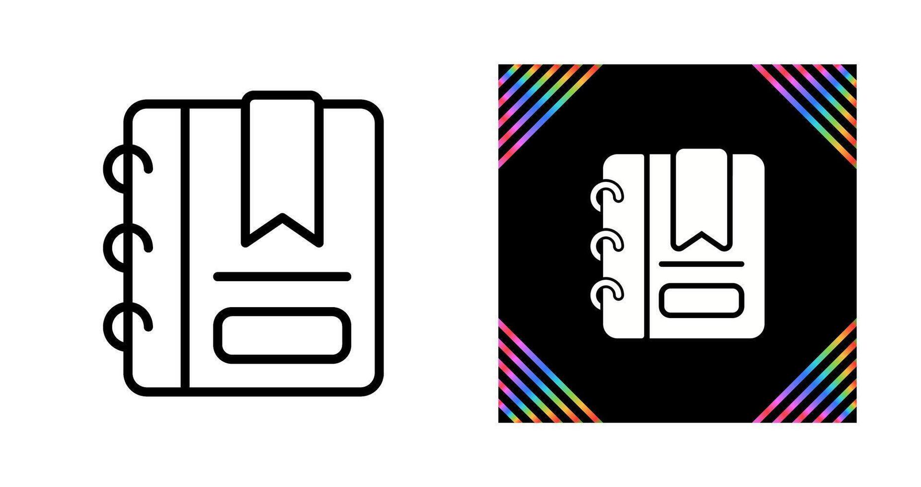 Writing pad with bookmark Vector Icon