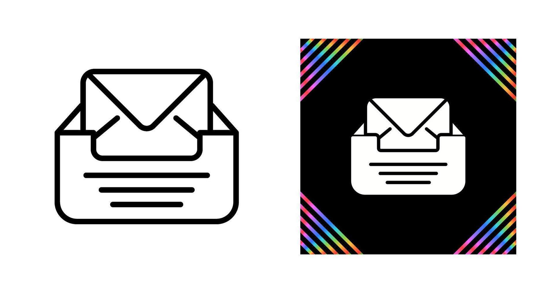 Inbox with envelope Vector Icon