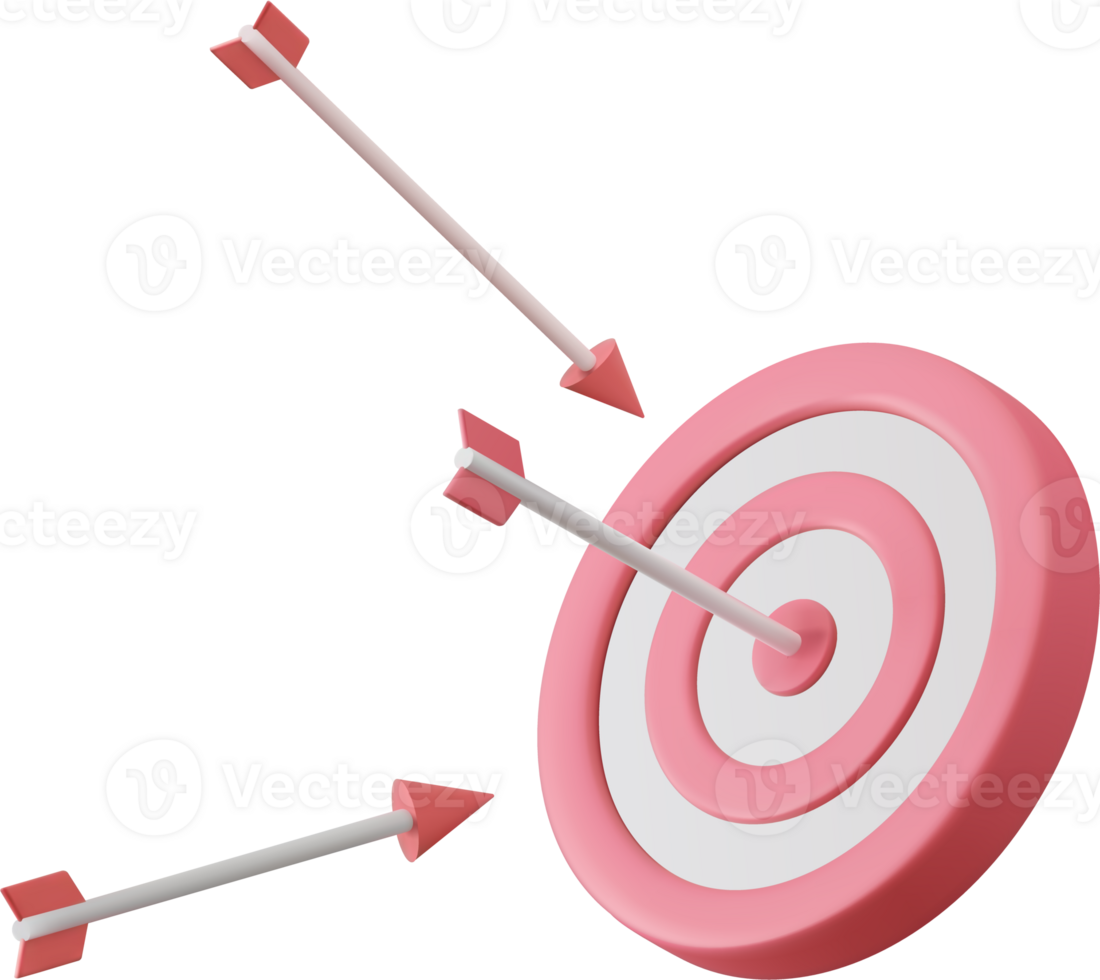 3d Arrow hit the center of target png