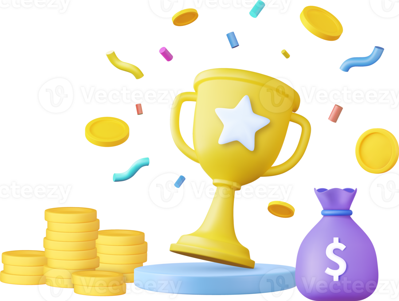 3d winners with golden cup png