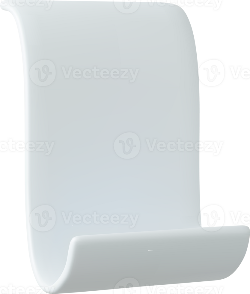 3D Paper scroll with cartoon style png