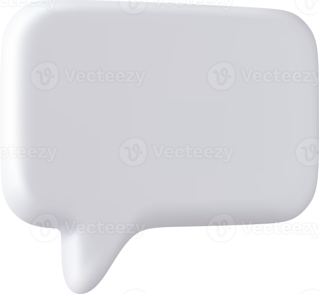 3d Blank speech bubble pin png