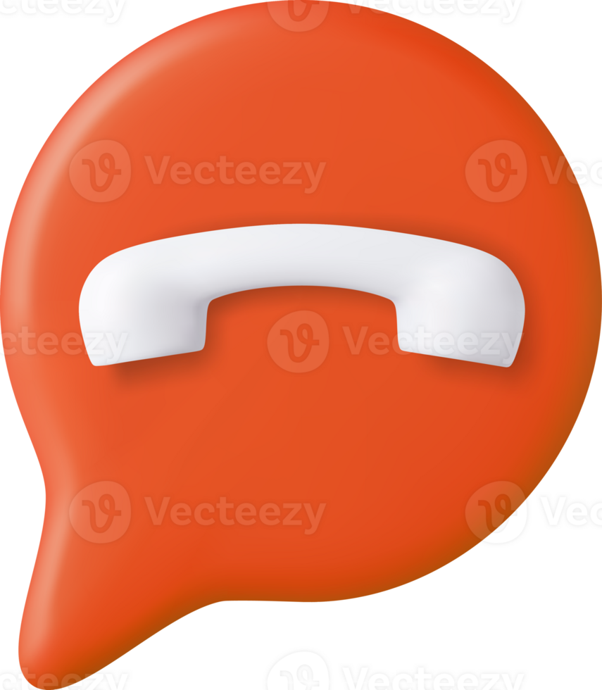 3d minimal decline the phone icon png