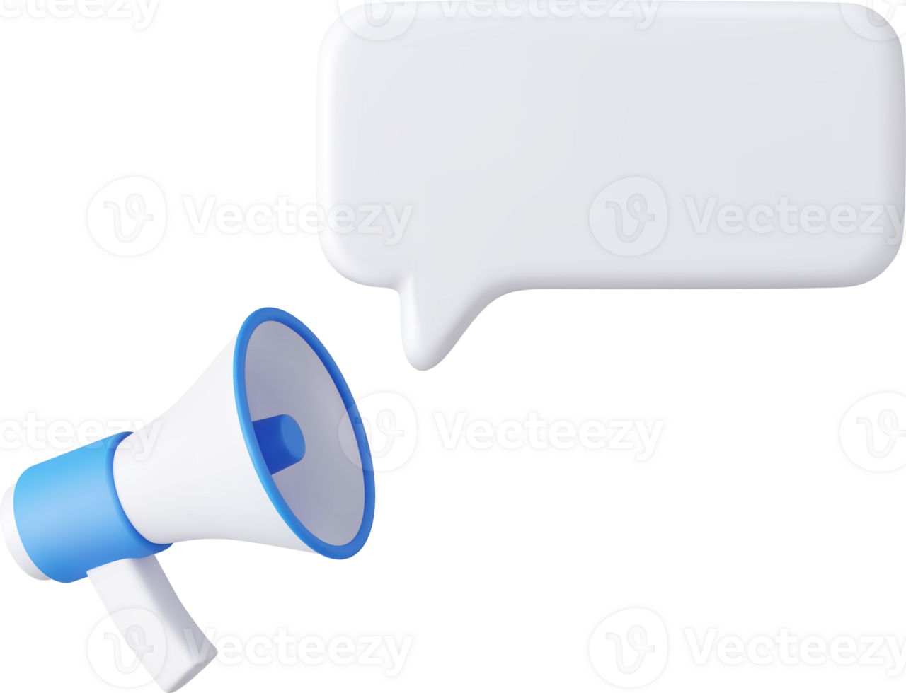 3d megaphone, loudspeaker with speech bubble png