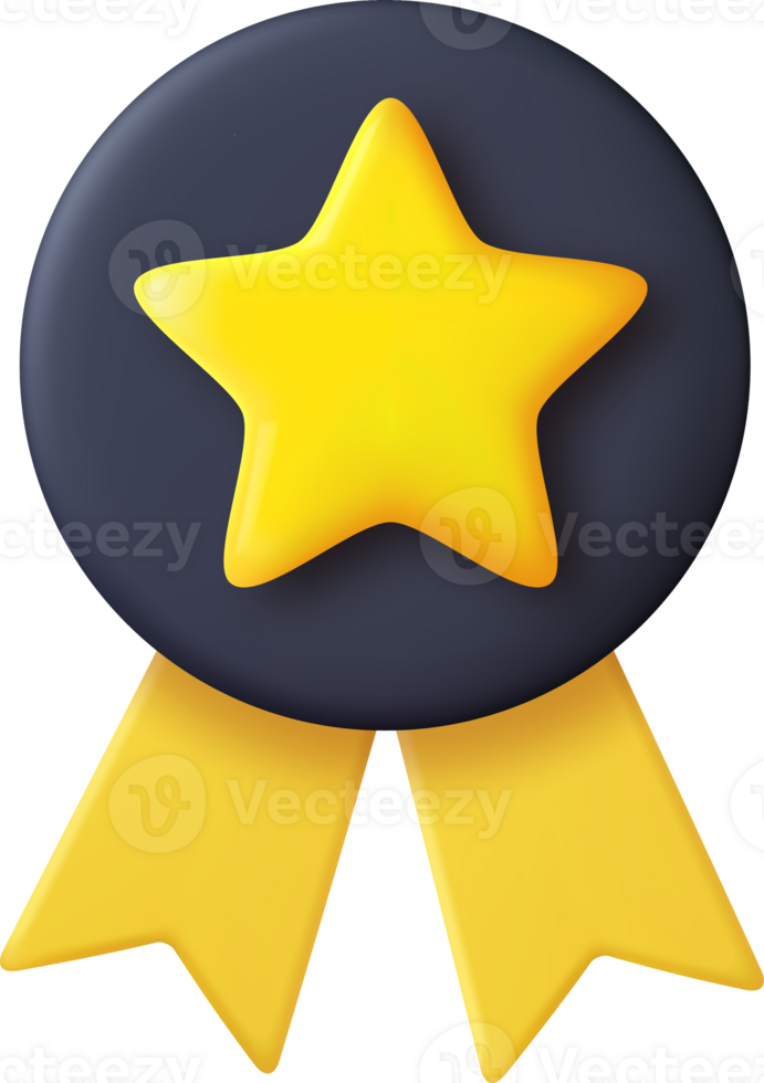 3d Winner medal with ribbon. png